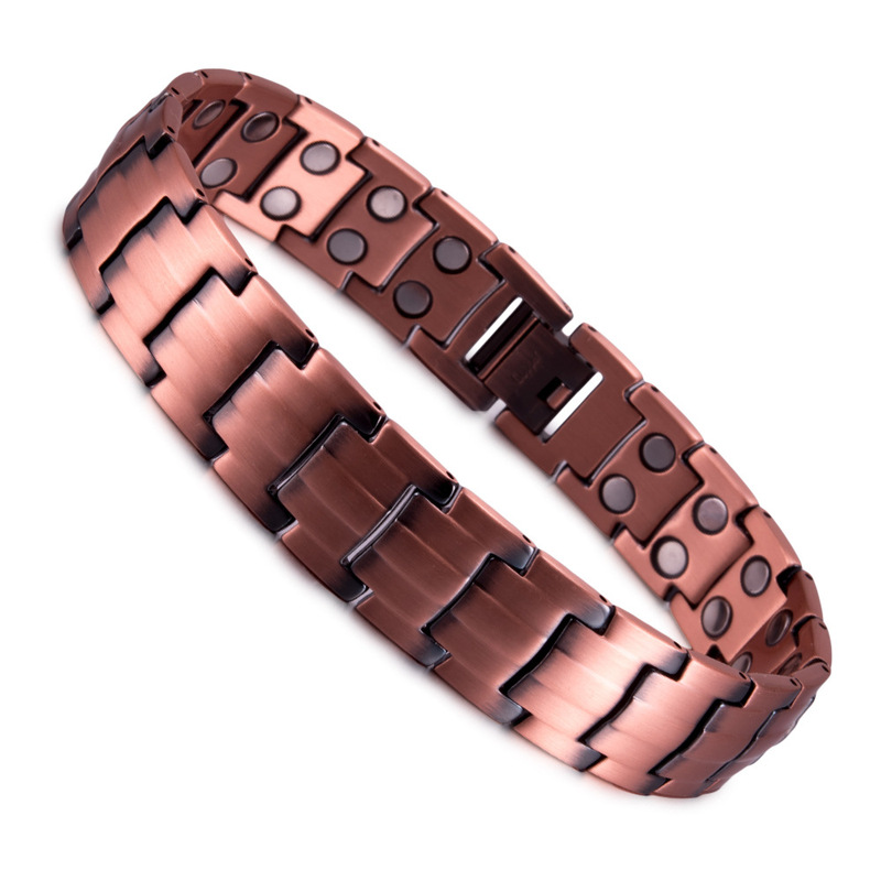 Cross-border Amazon men's copper bracelet magnetic pure copper bracelet retro magnet energy a generation of hair Cross-border Amazon men's copper bracelet magnetic pure copper bracelet retro magnet energy a generation of hair
