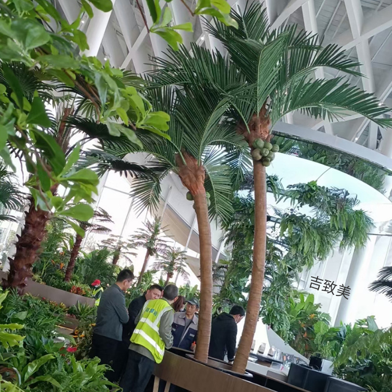 弯杆仿真椰子树生产厂家摄影道具婚庆民宿室内园艺造景装饰棕榈树