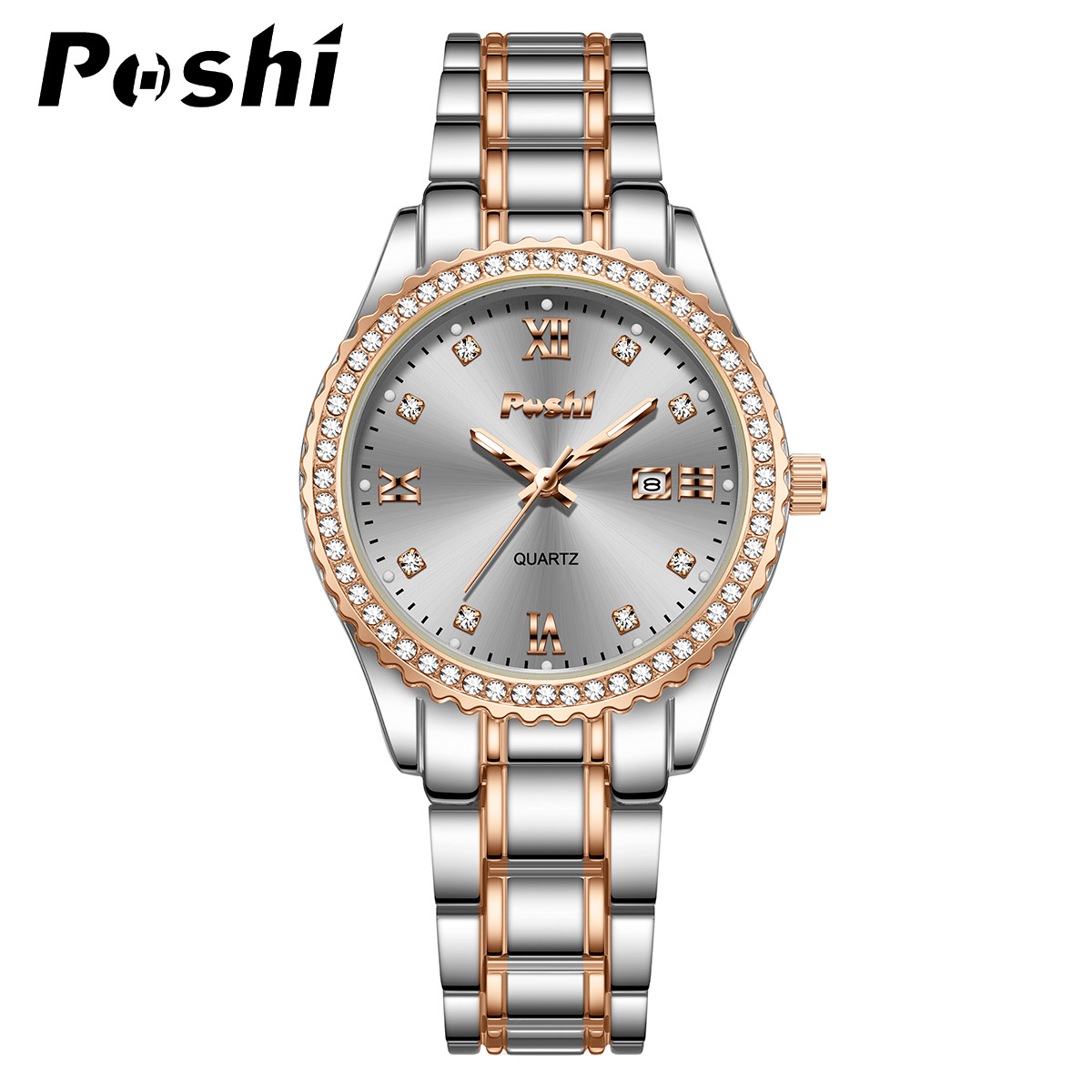 Relojes POSHI, relojes de mujer, relojes de mujer de lujo ligeros de nicho, cinturones de acero, relojes de comercio exterior transfronterizos, sentimientos de alta gama para mujer