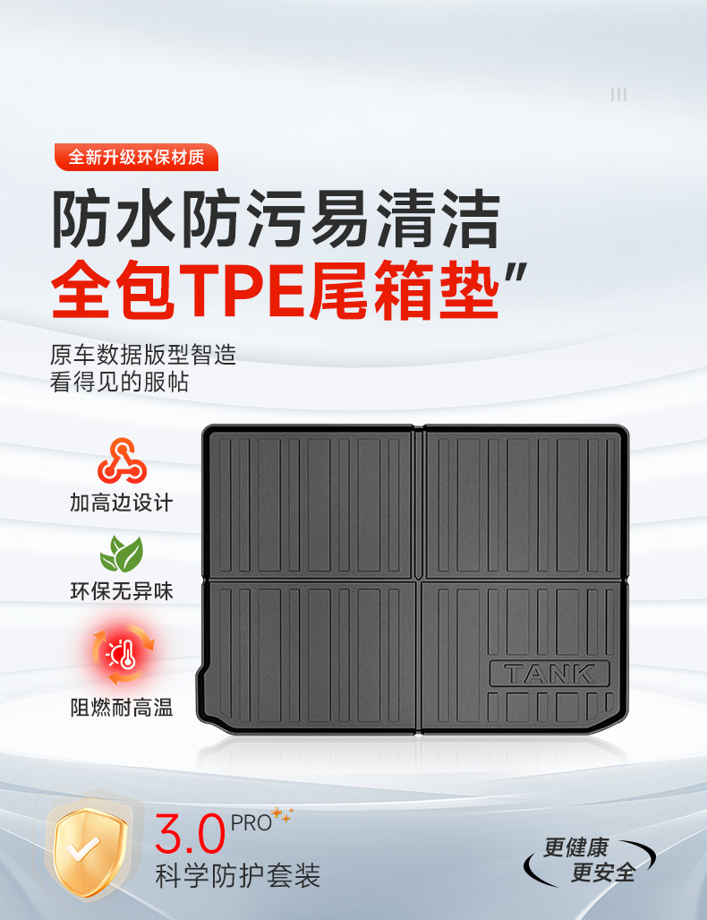 Suitable for Tank 300 Trunk Mat, 2026 Model Tpe Trunk Mat, Modified High-Tech Accessories