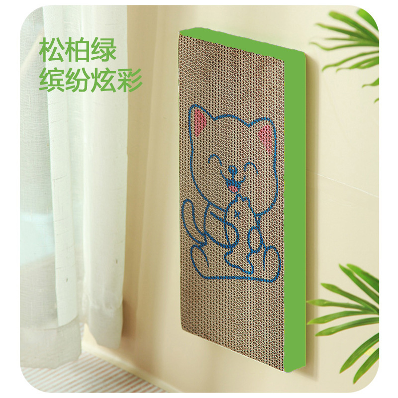 Junta de agarre para gatos, placa recta de papel ondulado, placa de garra para gatos, juguetes para gatos, anti-desgaste y espesado.