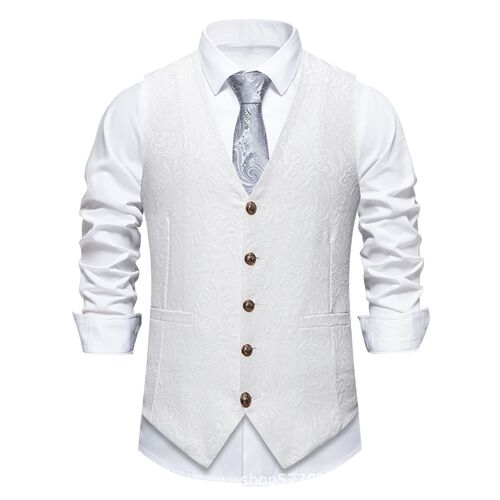 Foreign Trade European Size Men's Suit Vest, New Cross-Border Halloween Jacquard Vest for Men, Men's Formal Wear, Stage Performance Costume