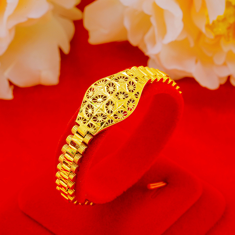 Imitación 24K Cadena de reloj de oro mujer en línea Red Live stall Vietnam arena oro pulsera transfronteriza fábrica de accesorios al por mayor