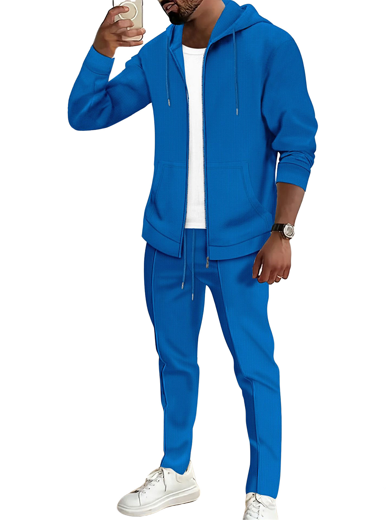 Europa y América transfronterizas primavera hombre encapuchado con cremallera chaqueta de punto chaqueta deportiva casual suelta chaqueta de abrigo