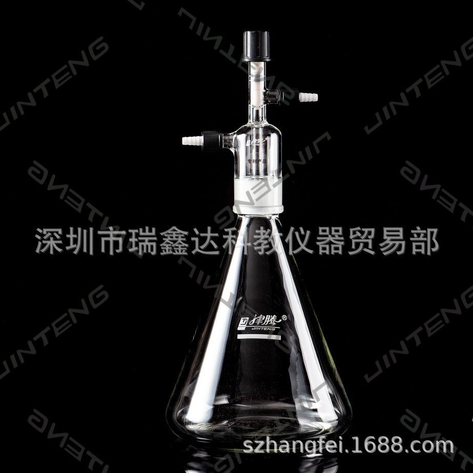 津腾集液瓶3L积液瓶防倒吸三角瓶液体集收瓶配件控制开关接头阀体