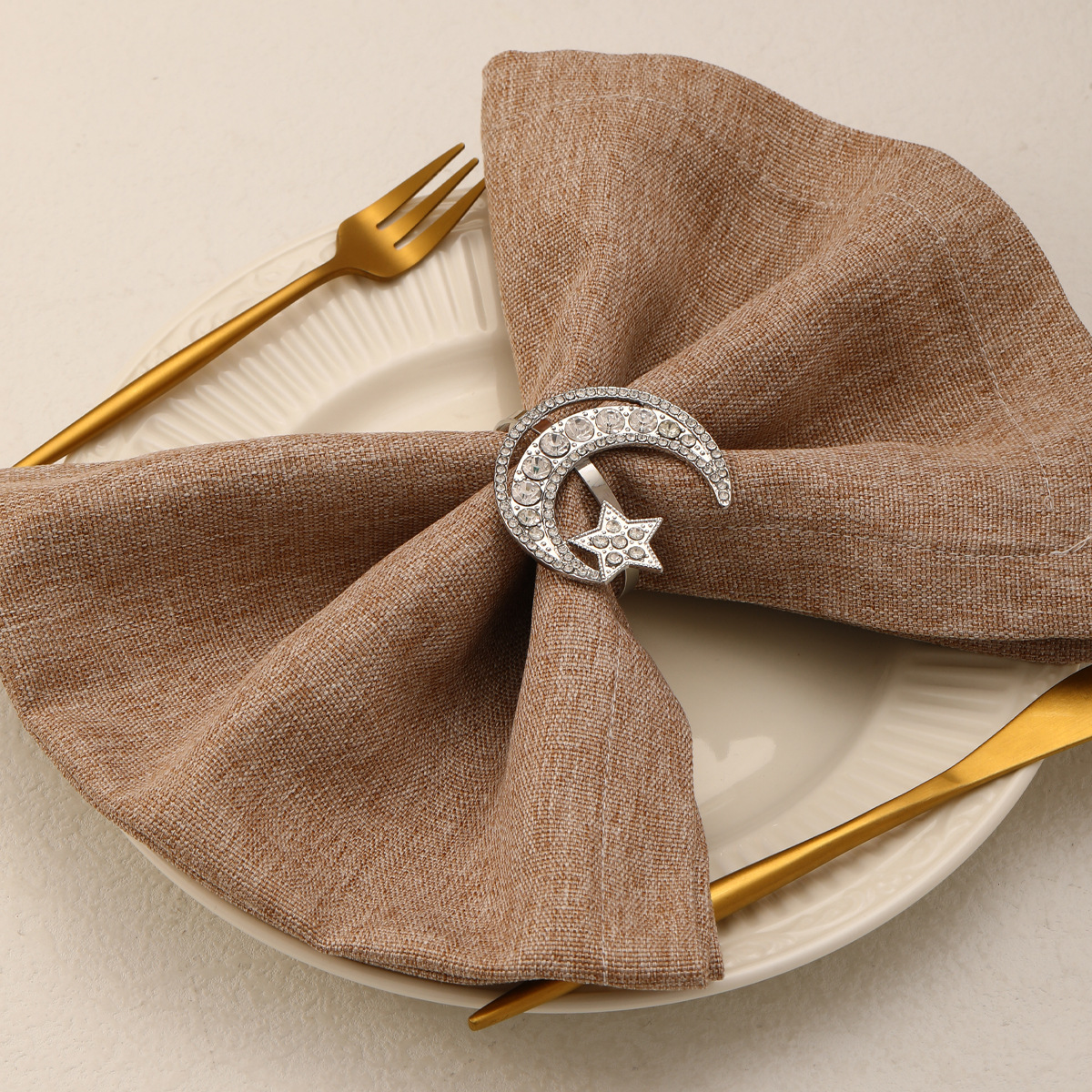 25g Weight napkin rings Kitchen and drinking utensils 1 Piece Quantity Daily Occasion Alloy Material Star, Moon Pattern Casual Style Casual Star Moon Alloy Napkin Rings 1 Piece 9