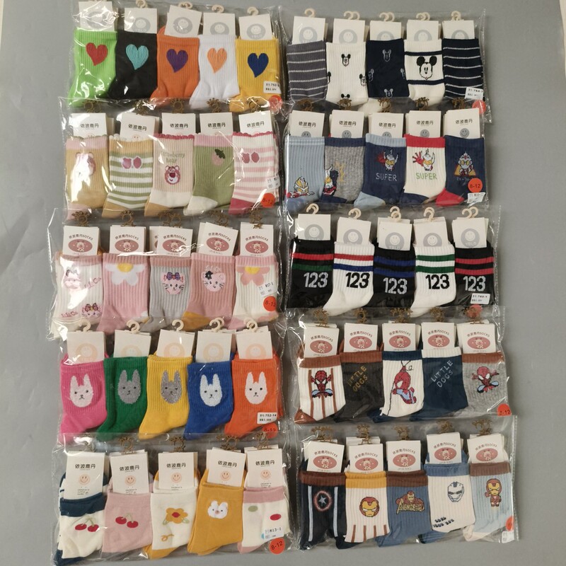 Yibo Ludan new autumn and winter style high quality children's mid-calf combed cotton anti-Pilling cartoon boys and girls socks