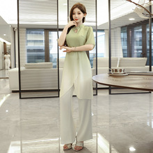 足疗技师服女套装足浴性感气质美容院采耳工作服中国风足道8501