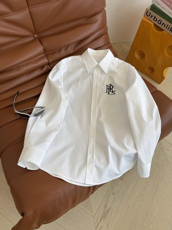 25新款拉夫韩式衬衫RL刺绣秋冬通勤时尚减龄职场简约风宽松上衣女|undefined