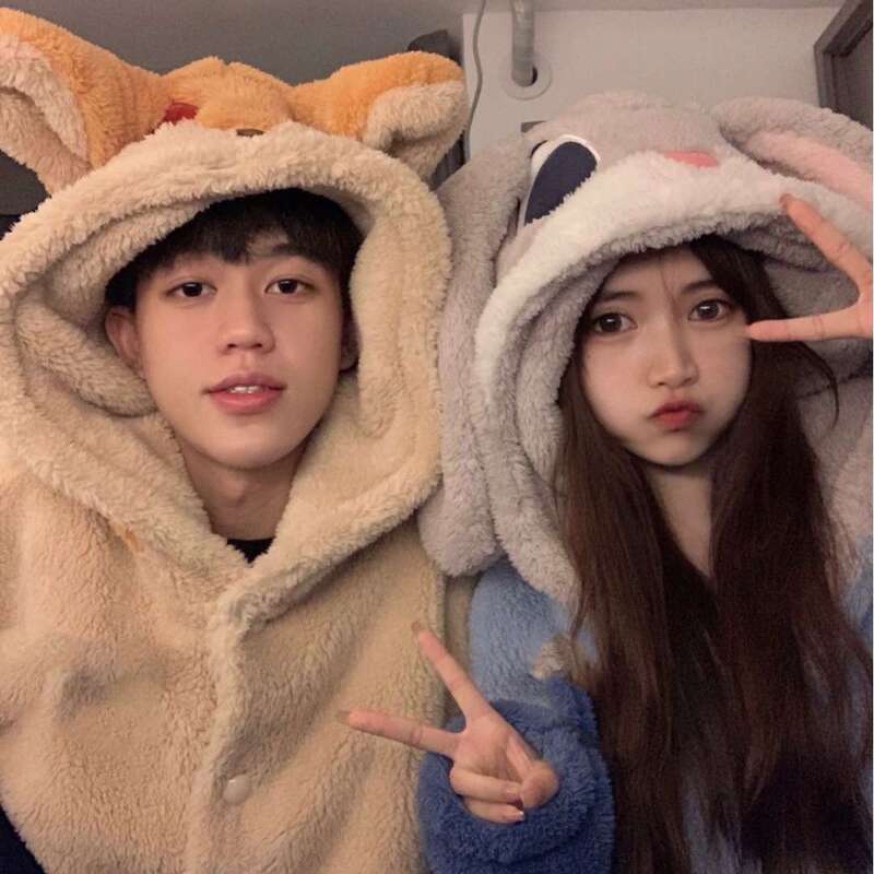 [Zootopia] Cute Cartoon New Coral Velvet Pajamas Women's Warm Popular Home Clothes Couple Set