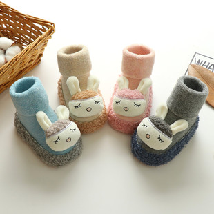 Spring, autumn and winter 0 newborn baby floor socks 3 non-slip 6 soft bottom 12 months toddler men and women baby shoes and socks 1 year old