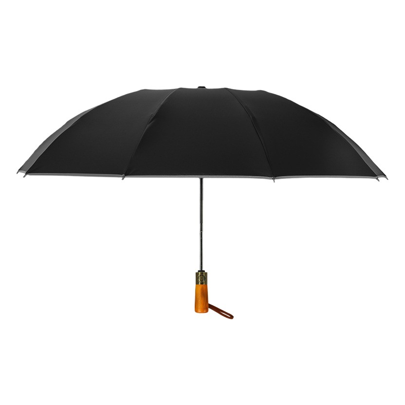 Retro registro automático tríptico reverso paraguas a prueba de viento paraguas de negocios para hombres reflectante plegable paraguas soleado logotipo al por mayor