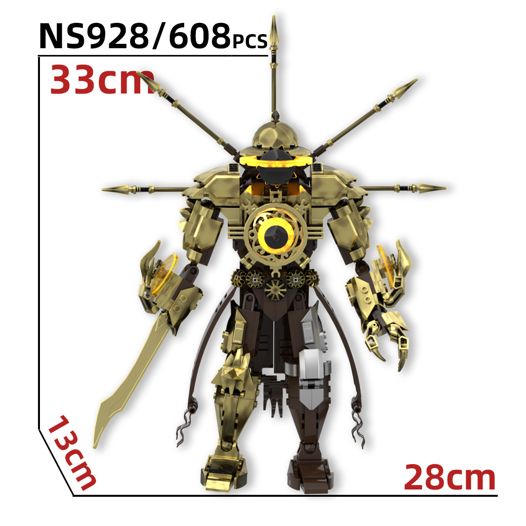 Skibidi Toilet Ancient Gold Titan Clock Evil God Building Blocks