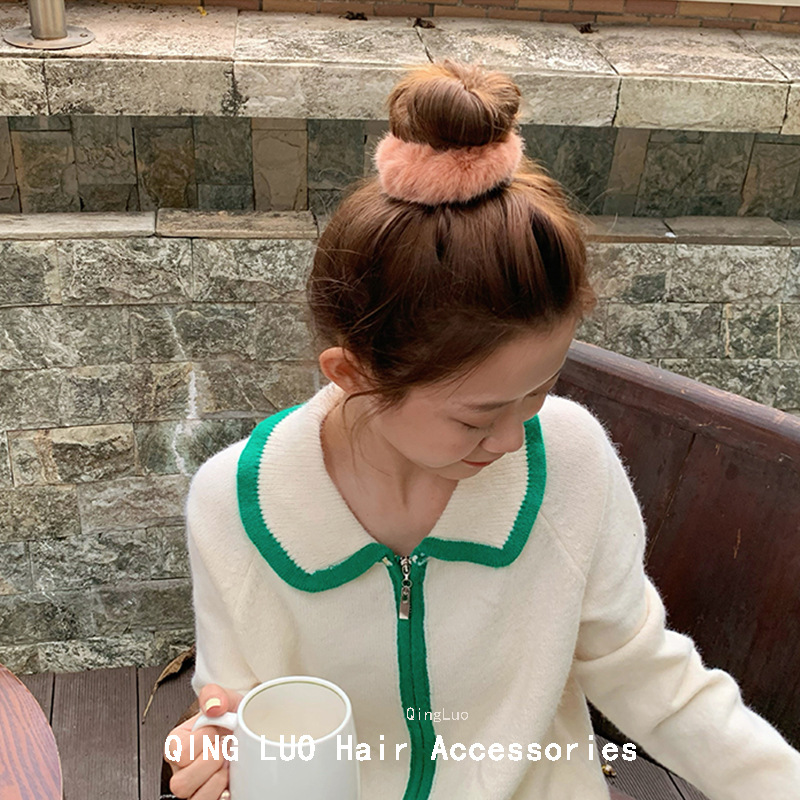 Cerchio per capelli in peluche, corda per capelli, carina, dolce, corda per la testa, semplice, tutto, fascia elastica alta_voghion.com