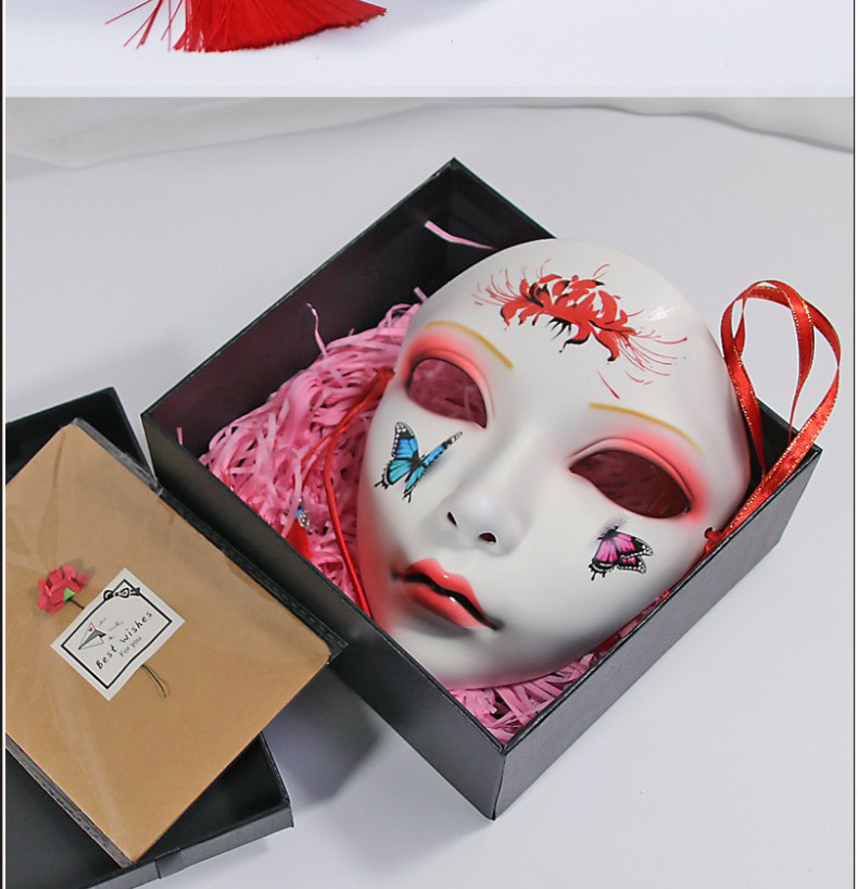 Todas las cosas tienen espíritu en línea celebridad adulto máscara de fiesta cara completa estilo chino pintado a mano accesorios decorativos Hanfu