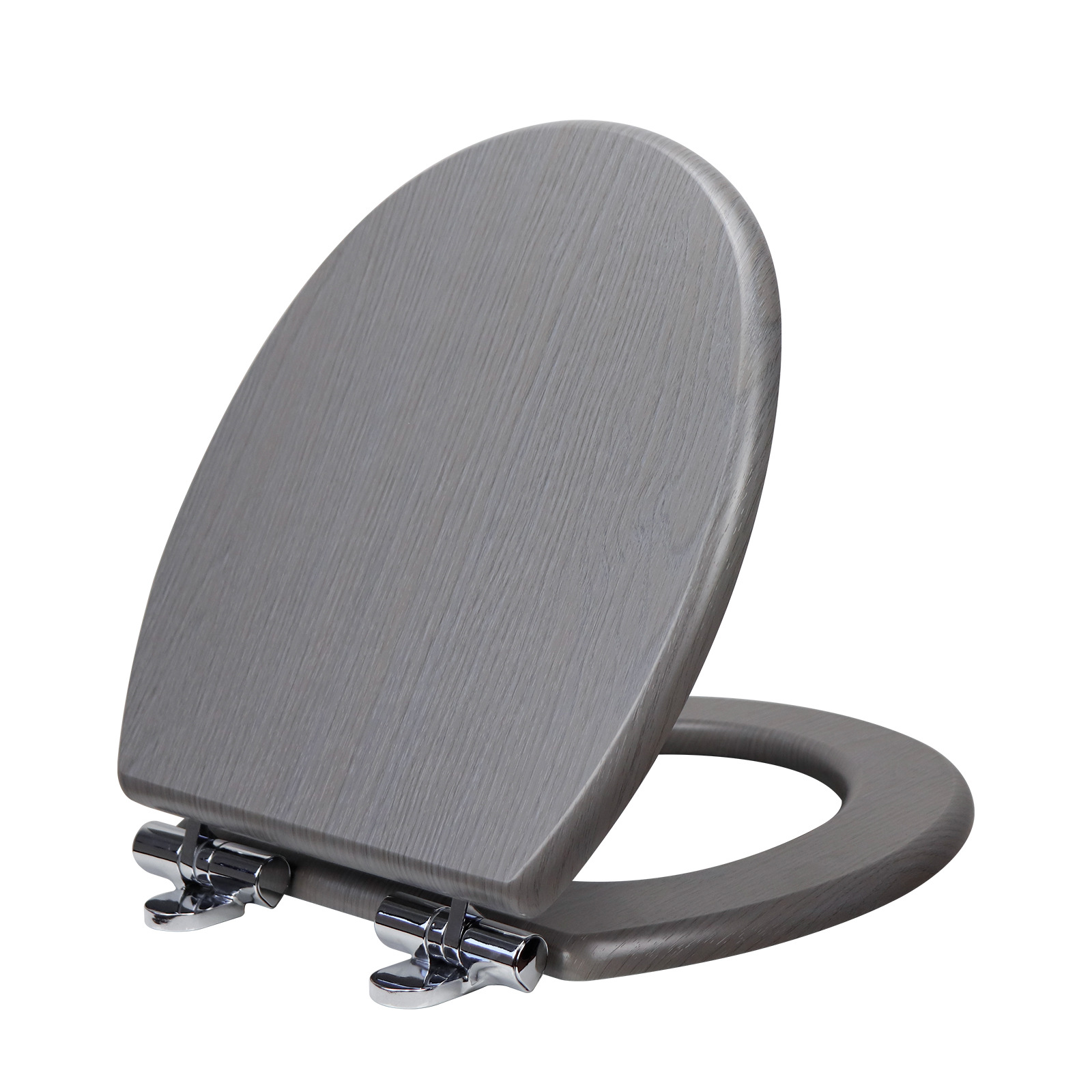 Fábrica directa de 17 pulgadas tablero de densidad madera MDF cubierta de inodoro cinta de pvc pegado corteza de madera gris caer lentamente image 3