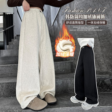 儿童休闲裤女童秋冬季加绒裤2025新款中大童直筒保暖绵羊绒休闲裤