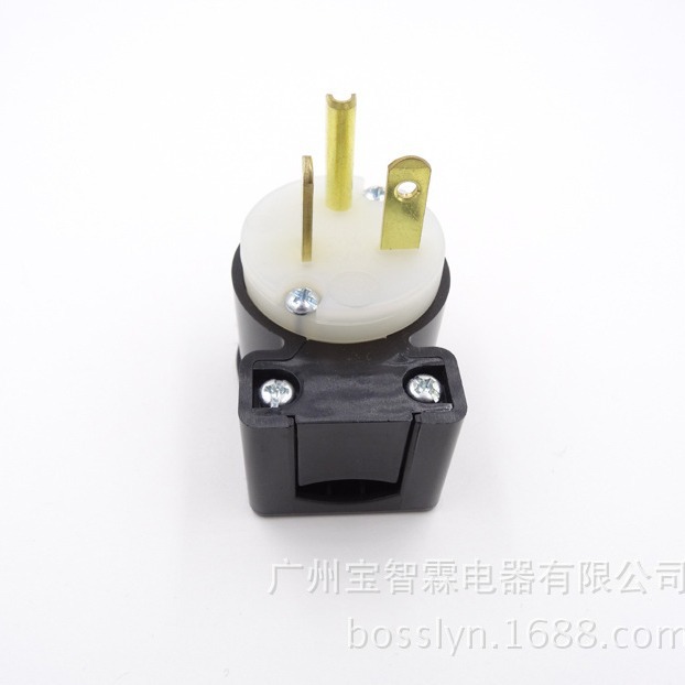 供烟斗型6-20P接线插座 自配线美式美规美标插头插座三极电源插头
