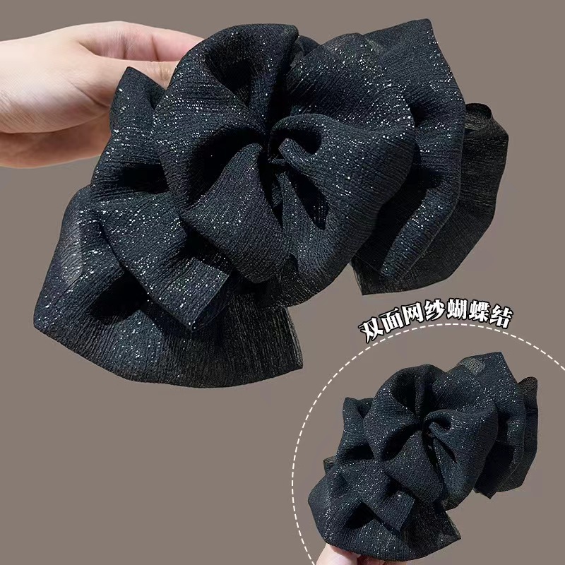 Black Double-Sided Bubble Cloud Bow