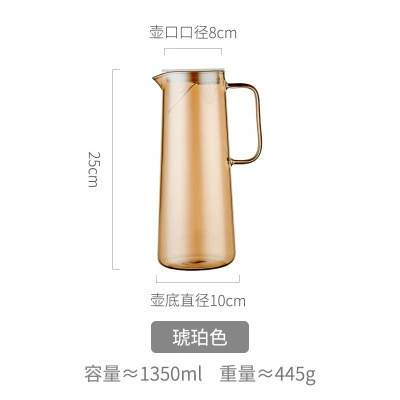 Glass capacious teapot, set for home use, iced tea