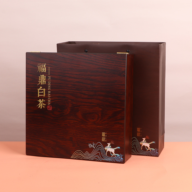 新款福鼎白茶包装盒357g400g复古木质普洱茶单层收纳茶饼盒空礼盒