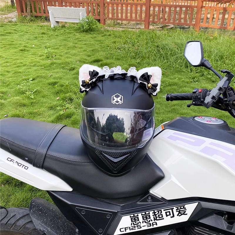 Universal Creative Versatile Black and White Hair Band Helmet Decoration Motorcycle Accessories (Auto Parts and Accessories) - black-and-white-hair-band-excluding-tail-panda-and-helmet