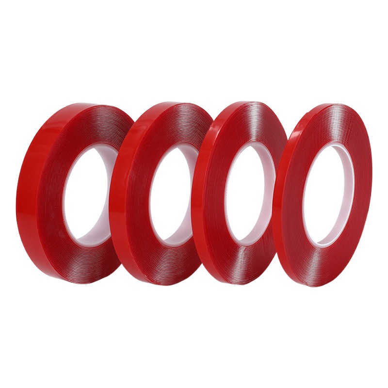 Venta al por mayor 1mm película roja transparente adhesivo de doble cara Adhesivo resistente al agua de alta temperatura resistente acrílico cinta adhesiva de doble cara