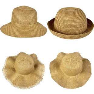 Summer roll along the solid color children's sun hat sunshade sunscreen diy light board beach sunscreen parent-child light board straw hat wholesale