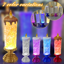 1pc Christmas Colorful Dream Crystal Candle Light LED跨境专