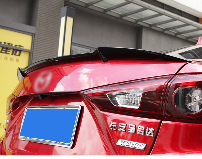 Mazda3 Angkesela tail wing modification, sedan-style fixed wing, sporty tail wing, Angkesela decoration, no drilling required