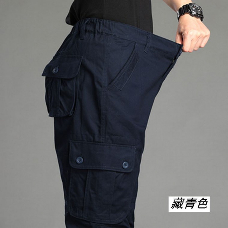 Monos de viaje al aire libre multibolsillos de primavera y otoño, pantalones de trabajo de talla grande sueltos rectos de marca de moda para hombres, pantalones casuales de algodón