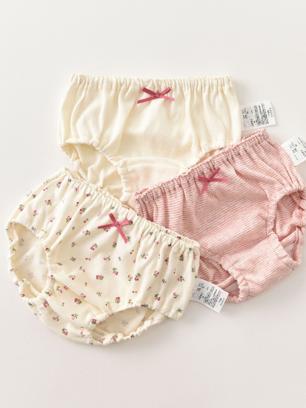 3-pack export Japanese girls' underwear elastic rib cotton children's bread pants girls' baby briefs