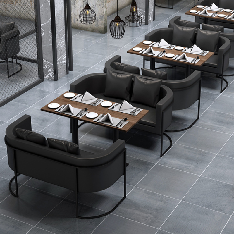 现代简约餐桌椅组合 酒吧清吧休息区咖啡西餐厅烧烤店沙发卡座