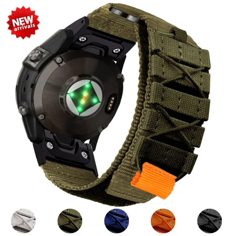For Jiaming Garmin Fenix 7X 6X Pro 5X Strap Loop Nylon Fabric Sports Strap