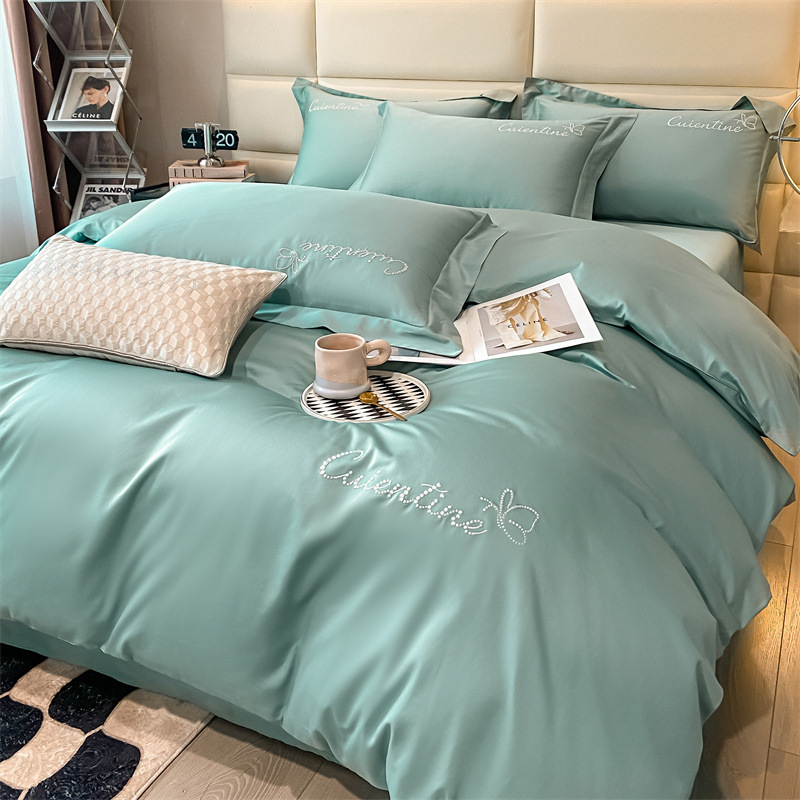 Algodón ligero de lujo conjunto de cuatro piezas de algodón largo de Xinjiang primavera y otoño sábanas de algodón cubierta de cama de alta calidad