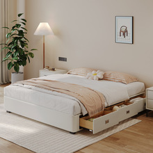 意式極簡真皮床輕奢主卧大床現代簡約雙人高端設計師baxter網紅床