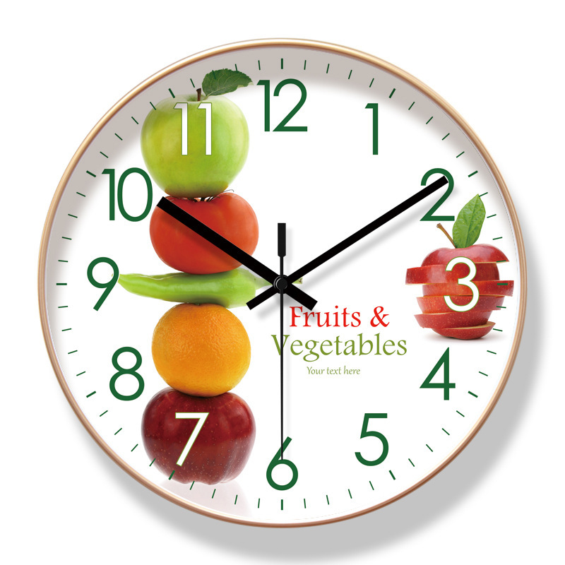 Reloj de pared 6091 para hotel/restaurante/supermercado de frutas, reloj de pared moderno silencioso de barrido de segundos, reloj de cuarzo de larga duración