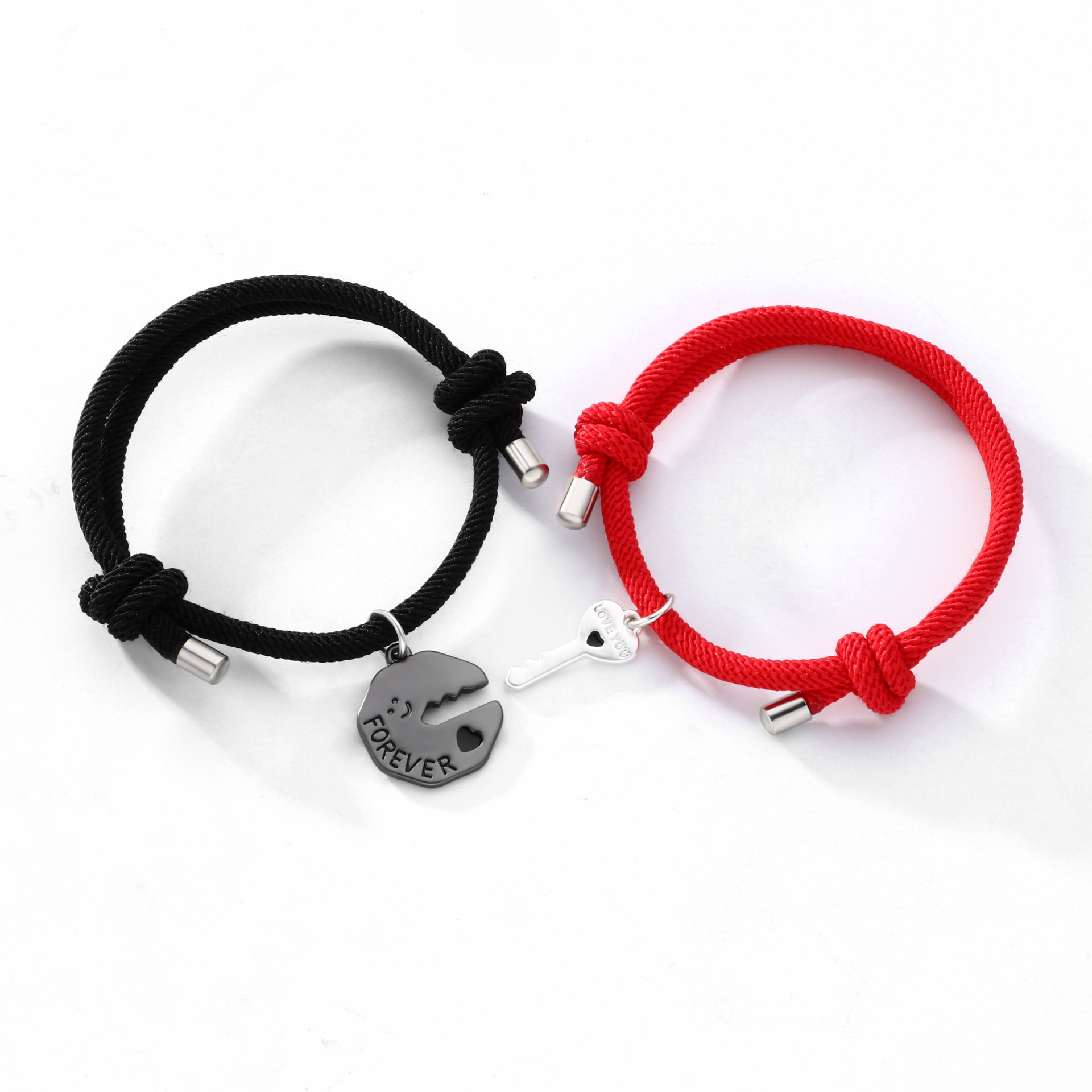 Casual Simple Style Streetwear Key Alloy Plating Valentine's Day Couple Bracelets display picture 1