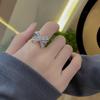 Universal fashionable advanced ring with bow, design accessory, light luxury style, micro incrustation, high-quality style