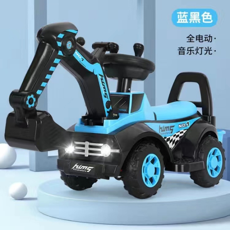 Excavadora eléctrica para niños, excavadora de juguete para niños, se puede montar en un vehículo de ingeniería de carga de máquina de gancho de gran tamaño