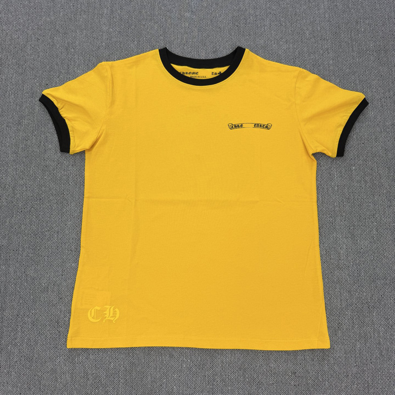 Authentic Ch Brand Color-Blocking Patchwork Horseshoe Print Round-Neck Short-Sleeve T-Shirt for Women Wholesale Authentic Ch Brand Color-Blocking Patchwork Horseshoe Print Round-Neck Short-Sleeve T-Shirt for Women Wholesale