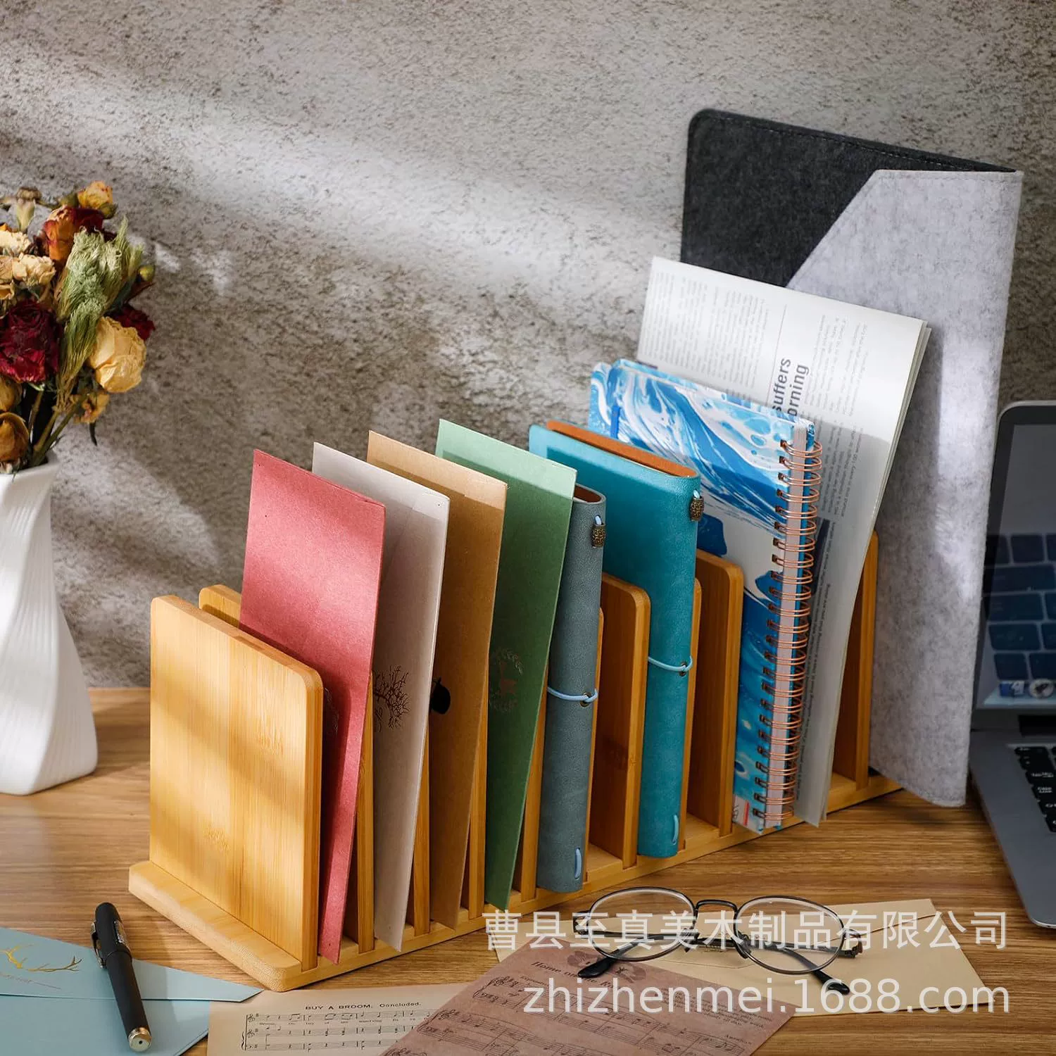 Бамбуковый стеллаж для хранения офисного стола деревянный Настольный почтовый Органайзер вертикальный держатель букв деревянный стеллаж для хранения классификации файлов