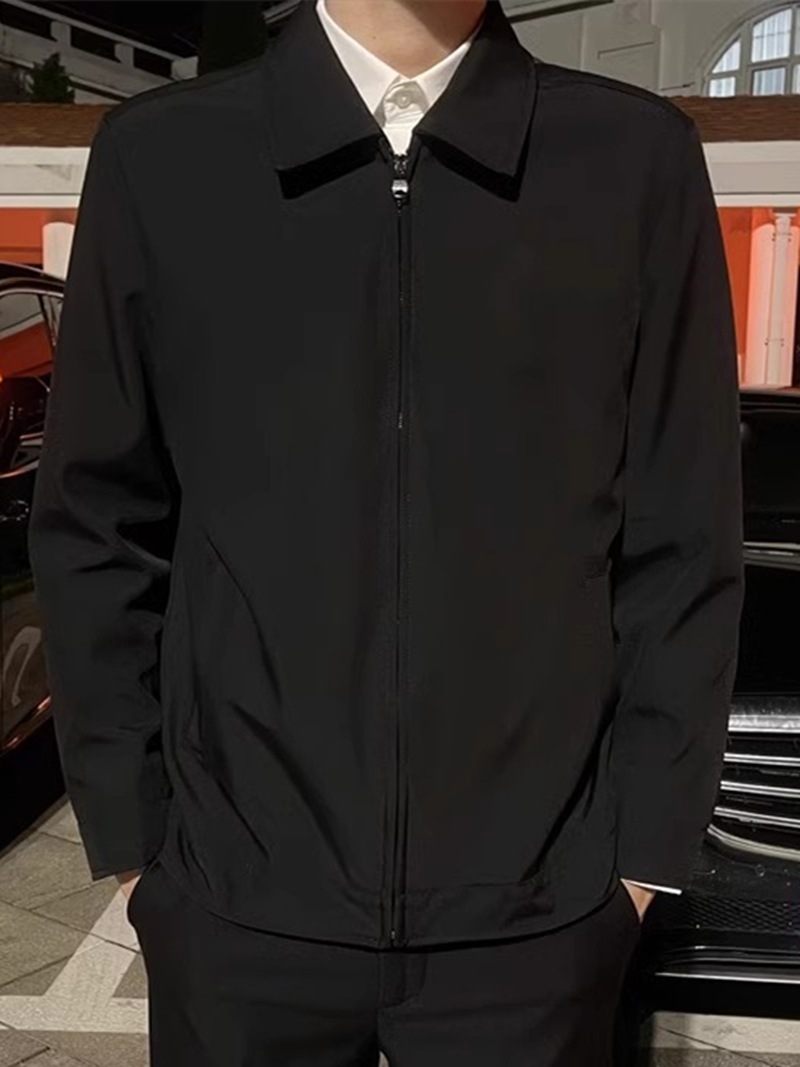 Men's Clothing Young Cadre Executive Jacket Men's Mature and Stable Suit Black Cleanfit Jacket Navy Blue