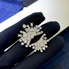 V金扇形 百搭時尚款豪鑲滿鑽扇子開口戒指大小煙花璀璨歐美均碼