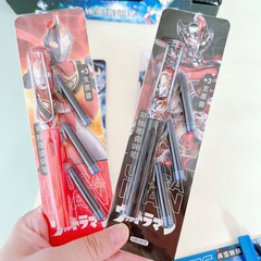 Pen Set with Hero Ultraman Interchangeable Ink Cartridge, Blue, Student Handwriting Correction Pen, Learning Stationery