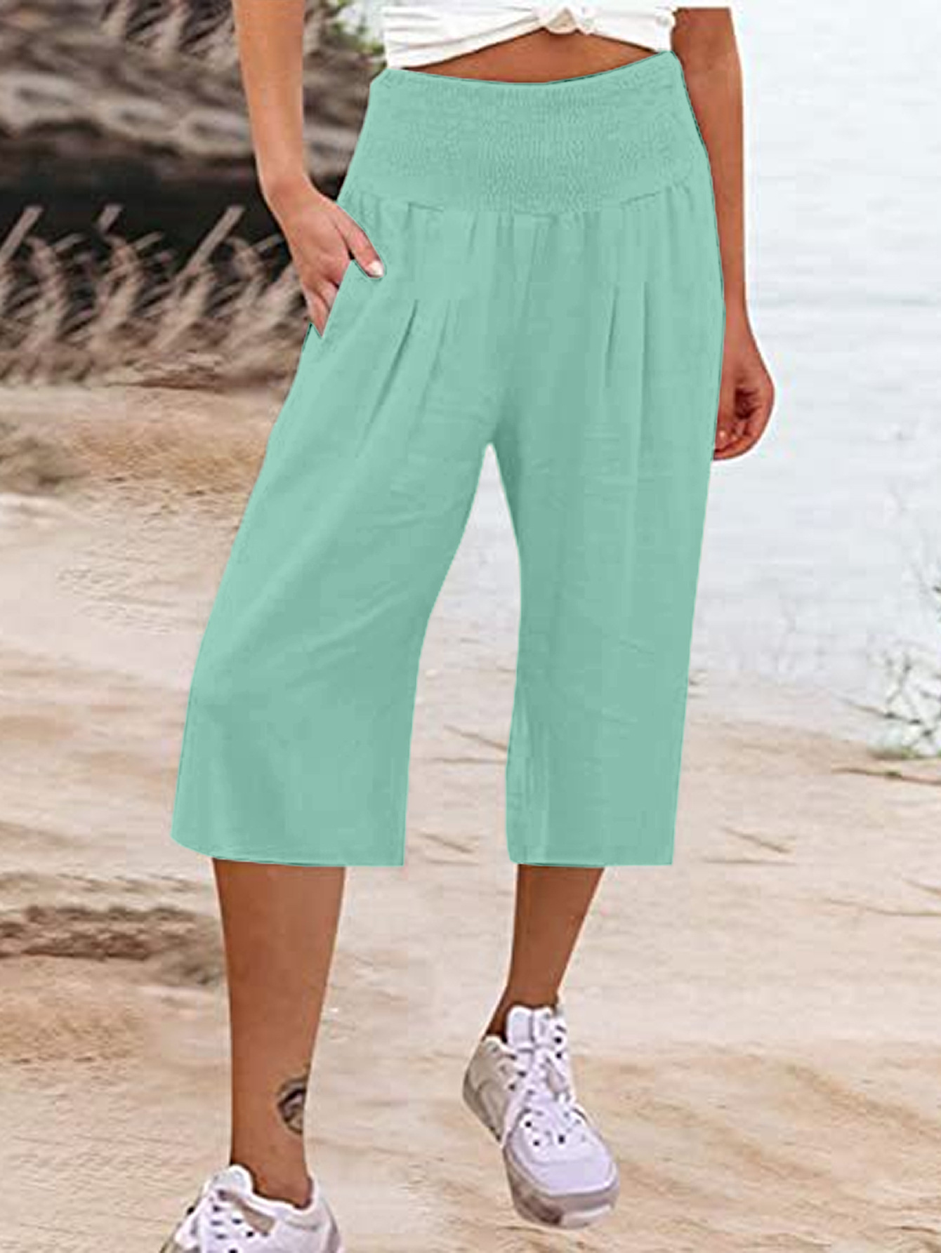 Women's Daily Simple Style Solid Color Calf-Length Casual Pants display picture 10