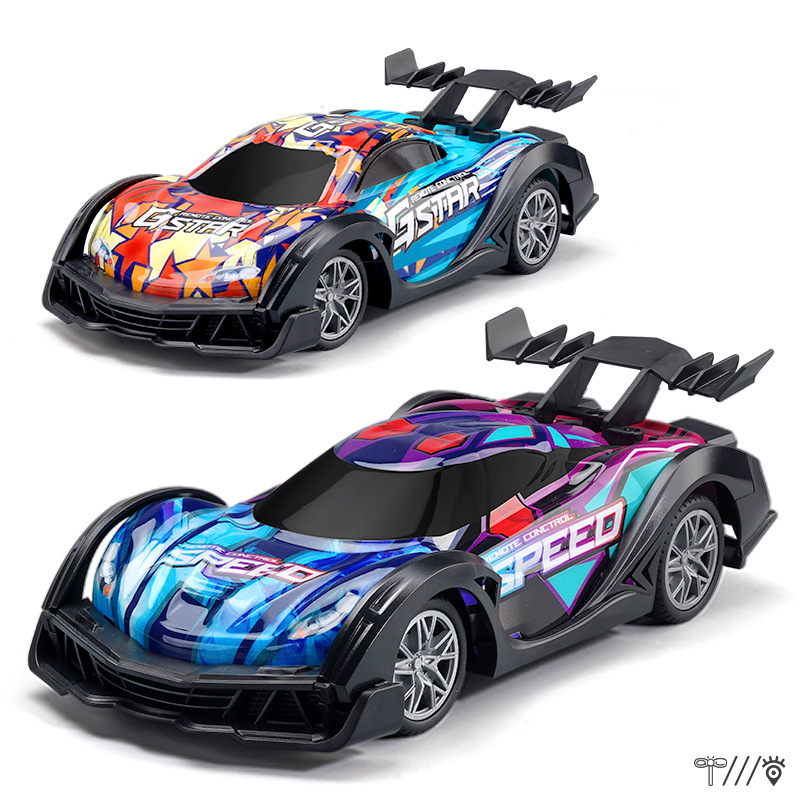 Transfronterizos niños RC coche de control remoto deriva cuatro ruedas iluminación de carreras de alta velocidad GTR niños carreras juguetes profesionales coche deportivo