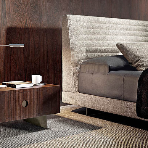 Selisa Italian Minimalist Fabric Bed, Double-Size Leather Suspended Roger Bed, Soft-Padded Bedroom Bed – Roger Bed