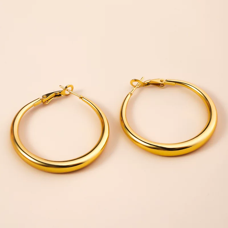 Earrings stainless steel, accessory, 18 carat, light luxury style