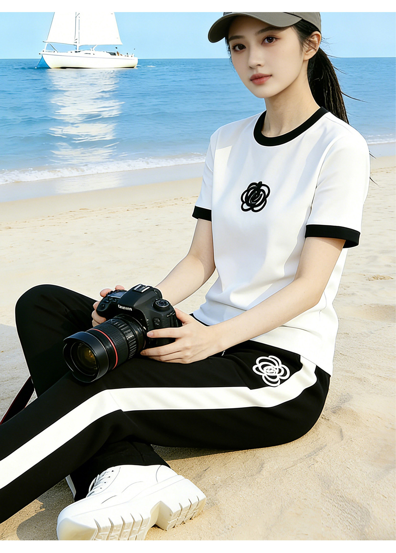 Women's Clothing Camellia Themed Petite Women's Two Piece Set Slimming Sporty Casual Summer Outfit Inspired Sophisticated_ecoleips.com